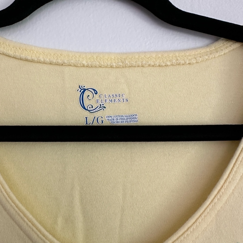 Classic Elements Yellow Embellished Short Sleeve … - image 2